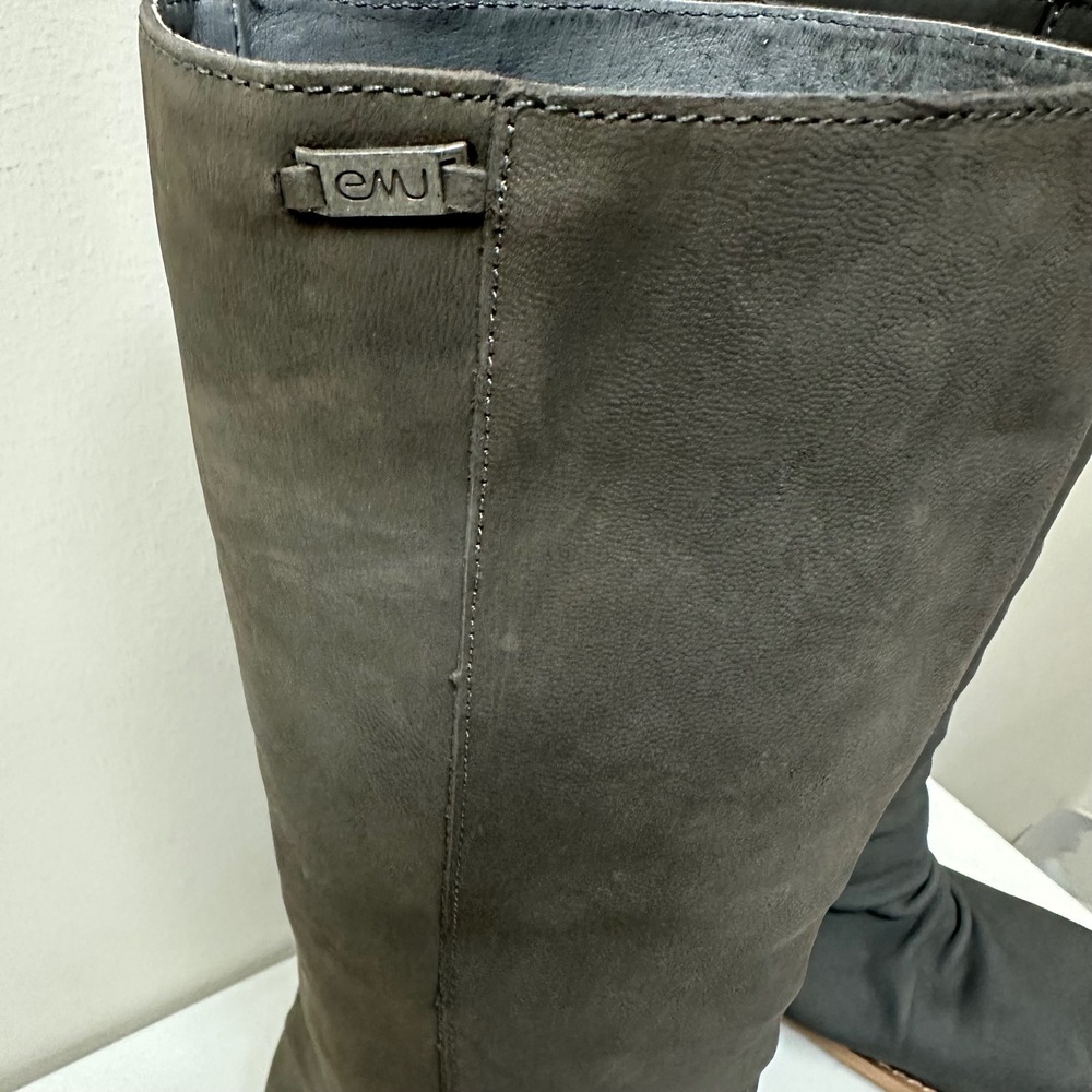Emu Australia Tall Suede Slouch Boots Dark Gray Women's US 9 - Picture 6 of 11